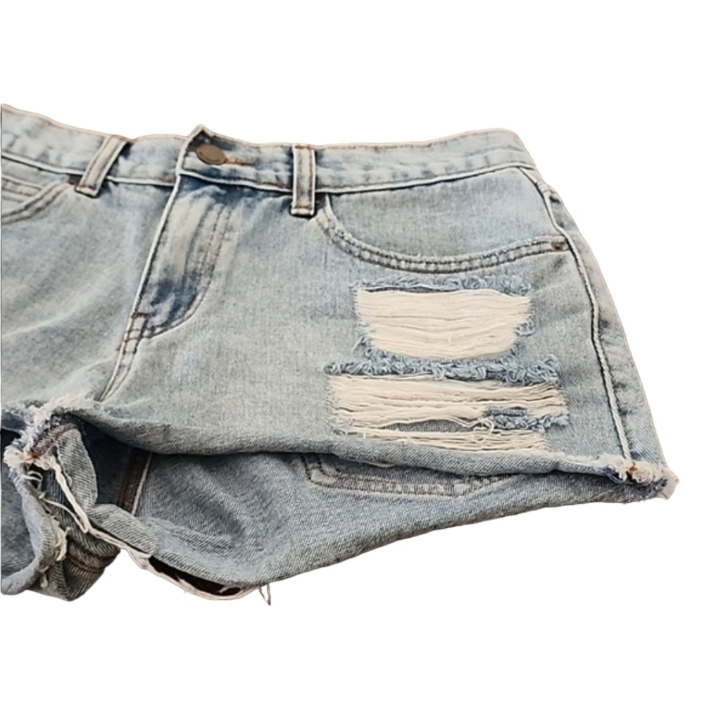 BILLABONG Drift Away Cut Off Jean Shorts 28 Surfside Wash Jeans Ripped Destroyed - Picture 7 of 15